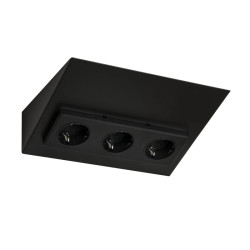 MINI-3, triple socket, black