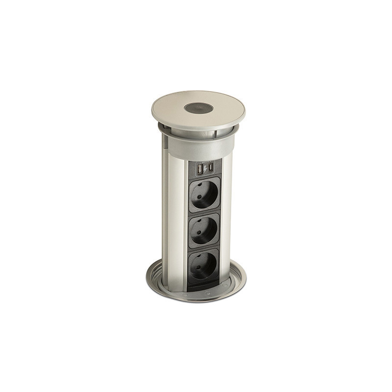Torni-Elite-USB pistorasia, alu/rst