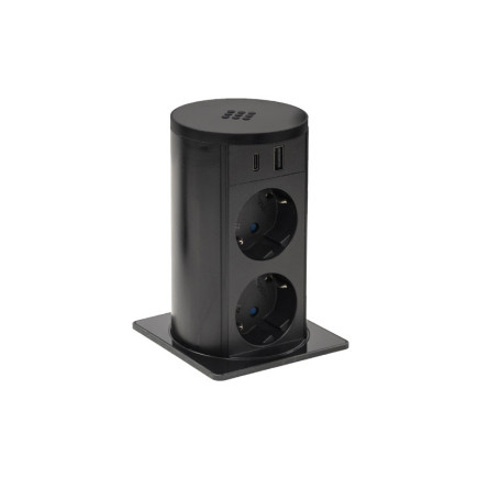 LIFT neliö-USB QI, musta lasi